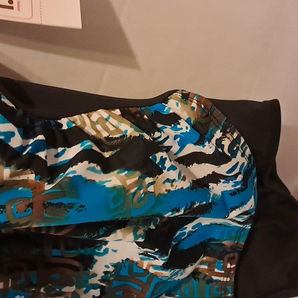 Life By T.H.E Blue and Black Patterned One Piece Swimsuit - Picture 6 of 10